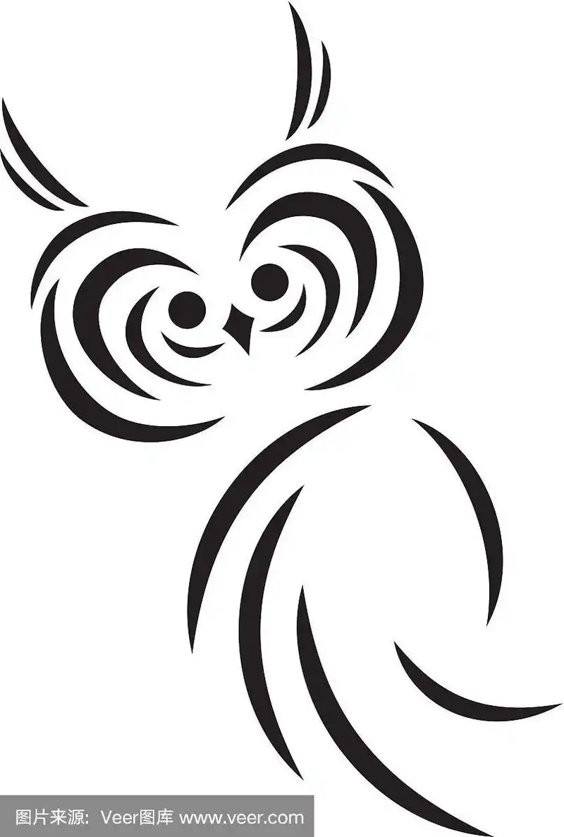 向量黑色的猫头鹰剪影
