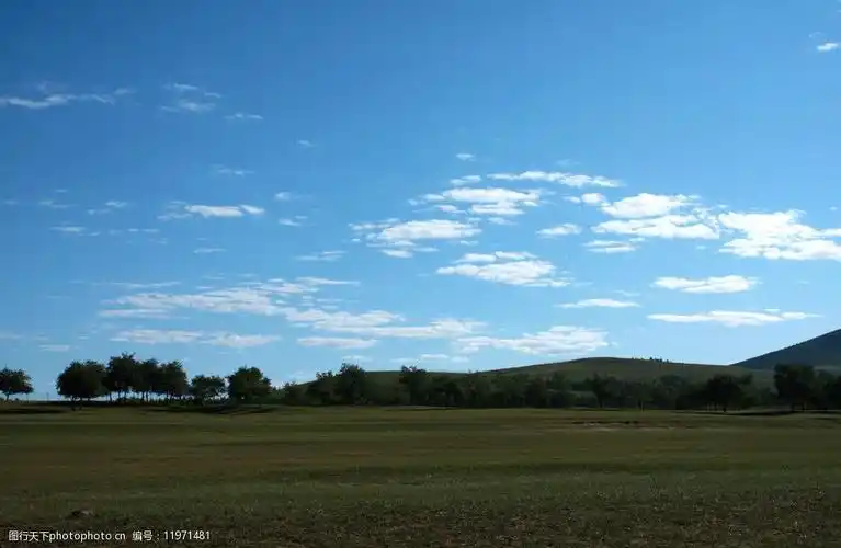 蓝天白云大草原图片