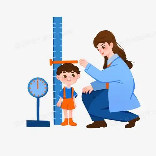 卡通手绘小男孩测身高体重免抠元素