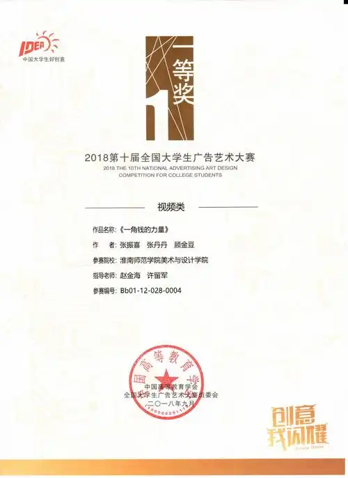 美术与设计学院近年学科竞赛获奖证书部分