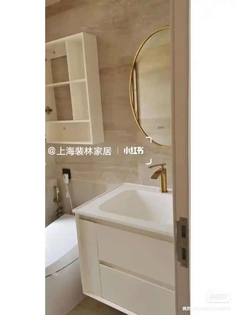 复古风浴室柜#杜邦可丽耐人造石 #家装建材卫浴 #可丽耐一体 - 抖音