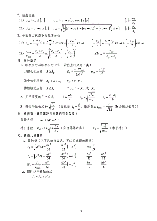 材料力学 -公式汇总-全.doc