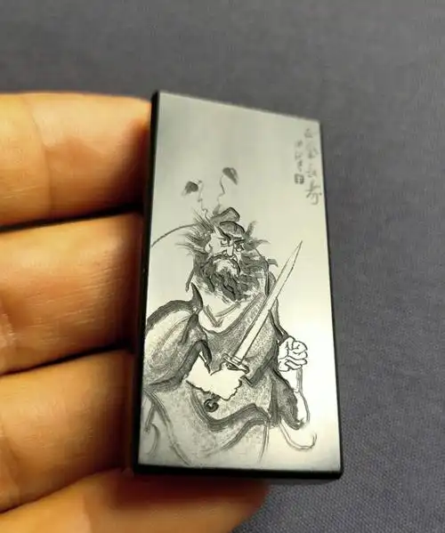 玉石阴刻钟馗