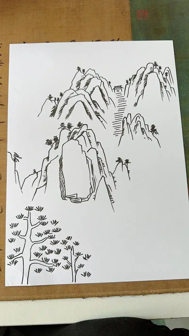 儿童简笔画泰山.泰山简笔画教程#泰山儿童画 #泰山日出 #儿 - 抖音