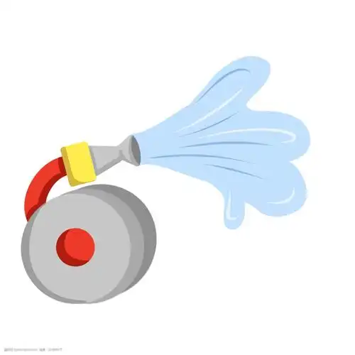 手绘消防器材水管插画