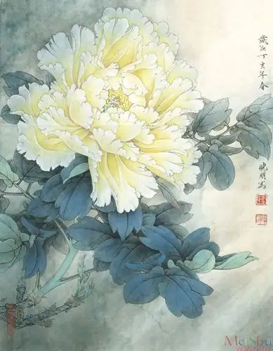 【打印级】jxd5265409近现代国画高仿名家工笔花鸟-高仿李晓明国画