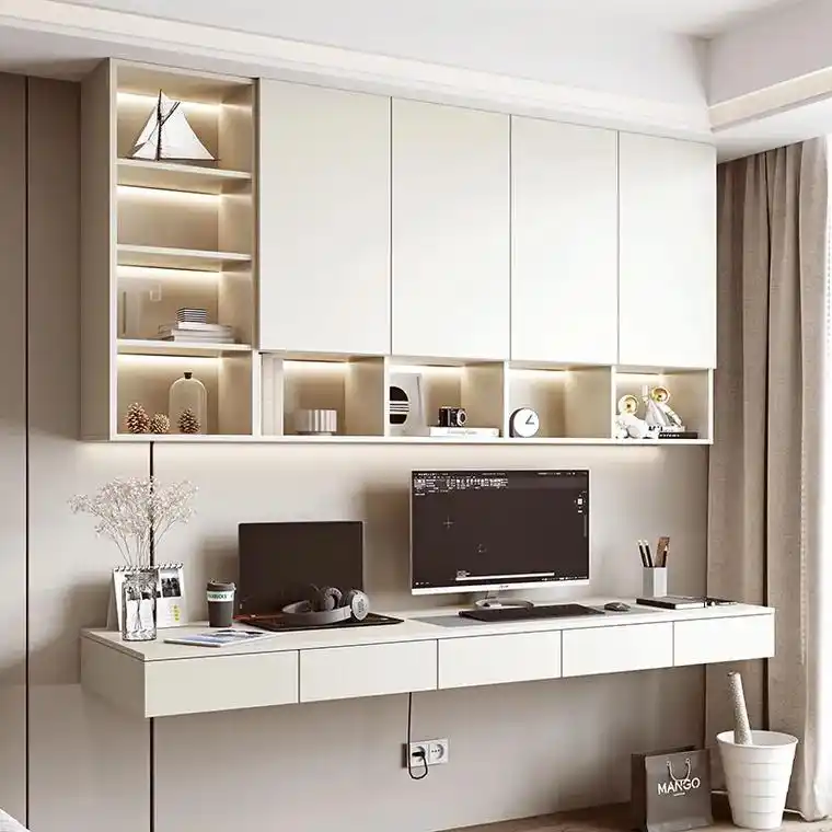 定制悬空书桌书架一体98.