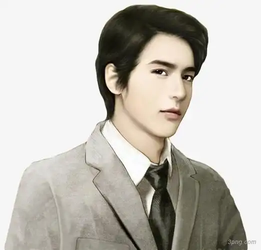 侧面帅气男人立绘人物png素材透明免抠图片-动植人物