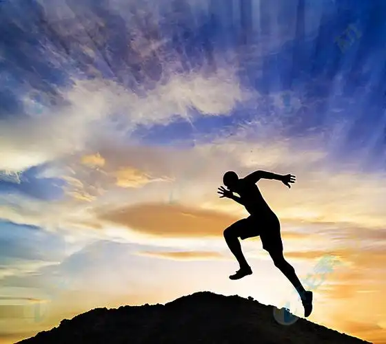 创意奔跑男子身影高清图片下载