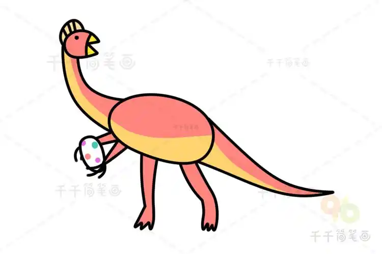 盗蛋龙简笔画画法
