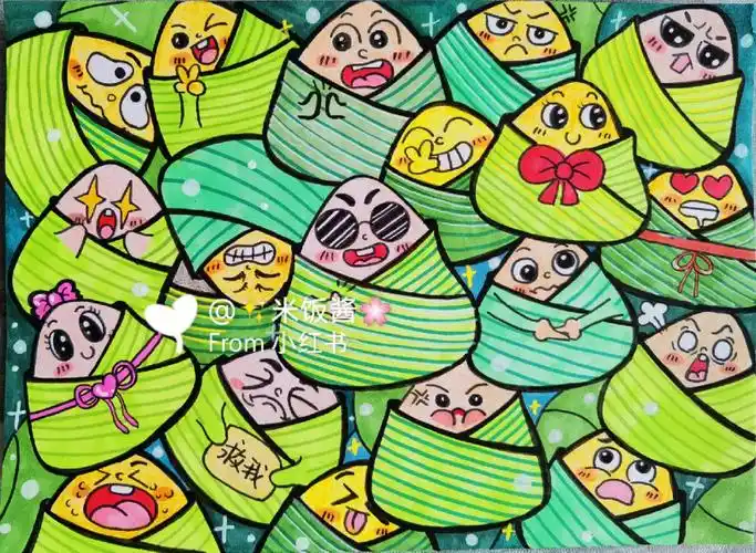端午节粽子主题画创意画接单