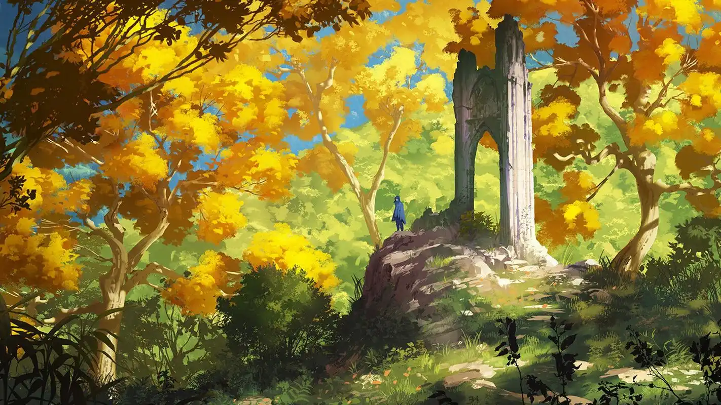 唯美治愈动漫风景插画桌面壁纸