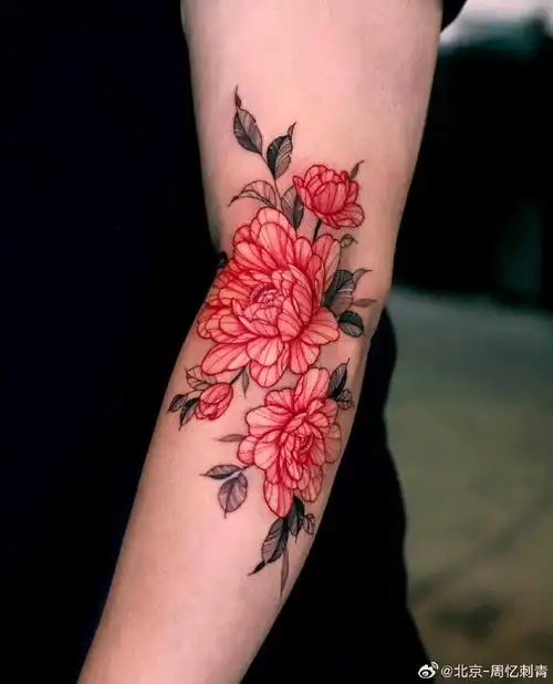 今日纹身图案分享素花纹身#纹身分享##纹身设计##北京周忆刺青
