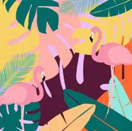 热带雨林背景的矢量插画(三)