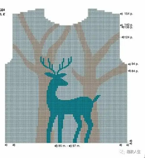 儿童毛衣丨一款纵向配色编织小男孩棒针小鹿毛衣(附图解)