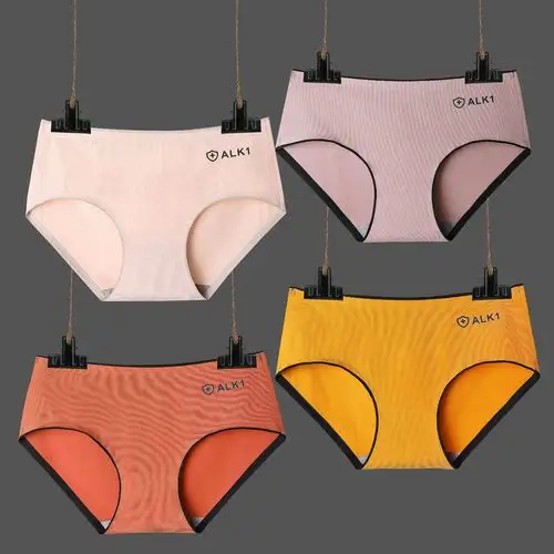 无痕内裤女纯棉抗菌中腰少女内裤日系新品抗菌三角内裤提臀