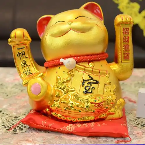 金色招财猫摆件 电动摇手陶瓷特大号发财礼品 店铺创意开业招财猫