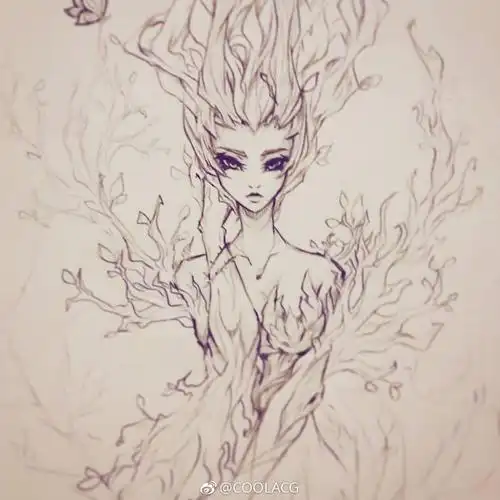 人物黑白动漫素材插画绘画线稿手绘女生男生长发短发转载