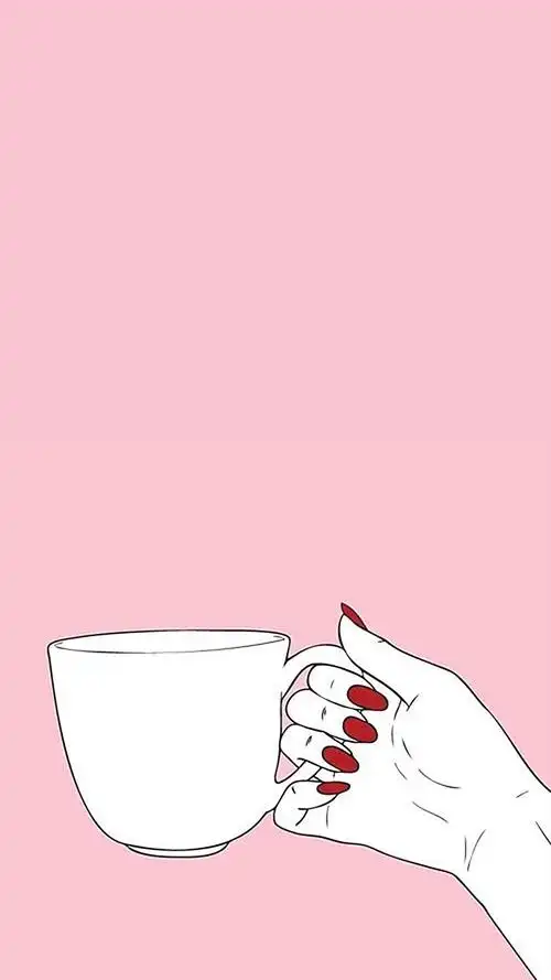 简约粉色简笔背景高清手机壁纸