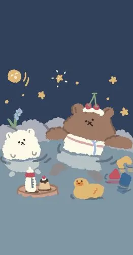 图源自微博壁纸平铺可爱小熊