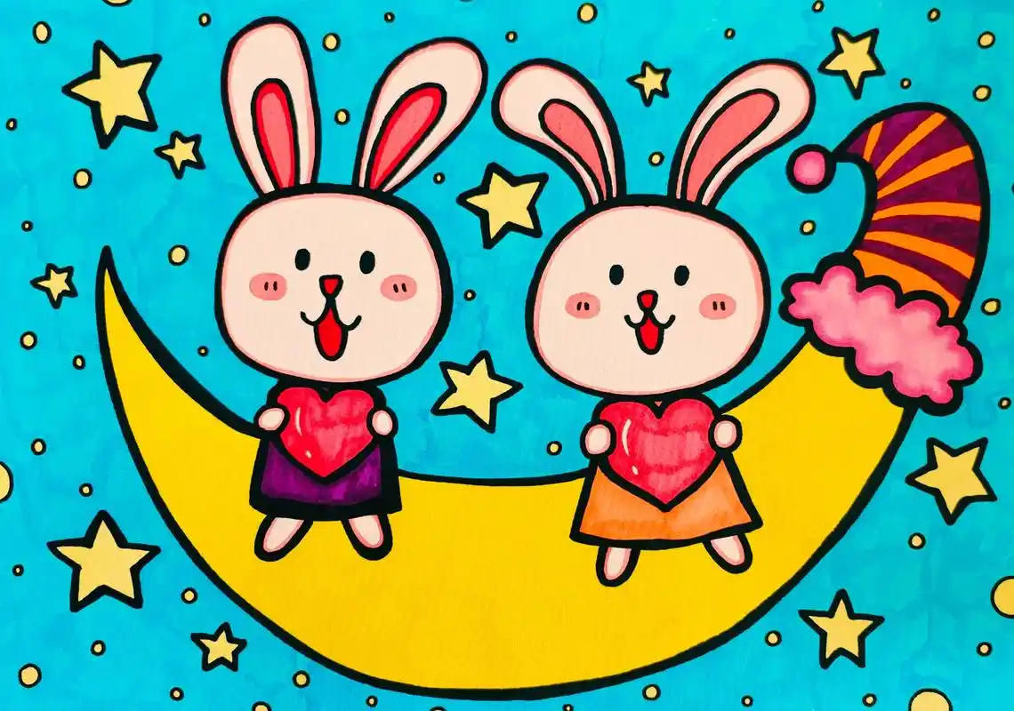 小兔子简笔画可爱的幼儿创意画小兔子