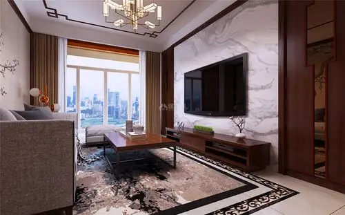 160平舒适中式三居家装装修效果图案例