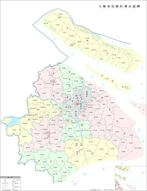 城区行政区划示意图资料来源:自然资源部,天地图·上海(上海市测绘院)