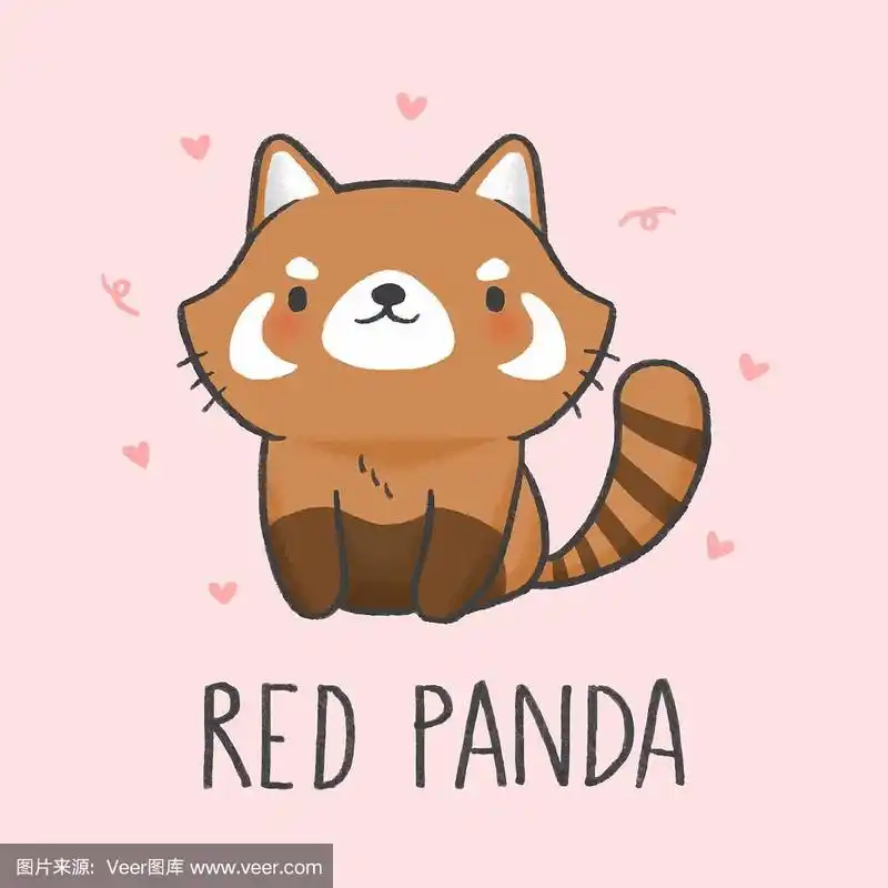 可爱的小熊猫卡通手绘风格