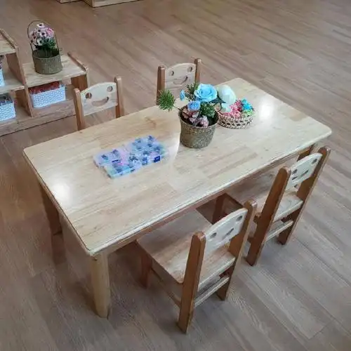 幼儿园桌椅 儿童实木桌椅 塑料桌椅 橡木儿童桌椅厂家可定制鑫圣美