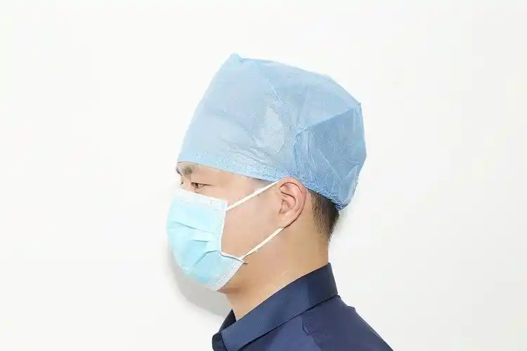 一次性帽子医生帽无纺布帽医用护士头套透气圆顶条形帽手术帽牙科