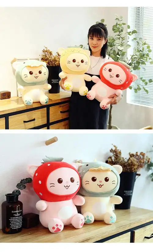 卡通水果猫公仔毛绒玩具猫咪玩偶睡觉抱枕娃娃可爱茶米猫生日礼物
