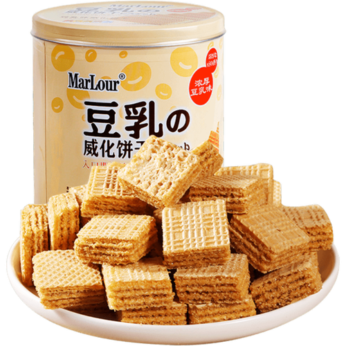 豆乳威化饼干350g桶装网红日本北海道味小零食