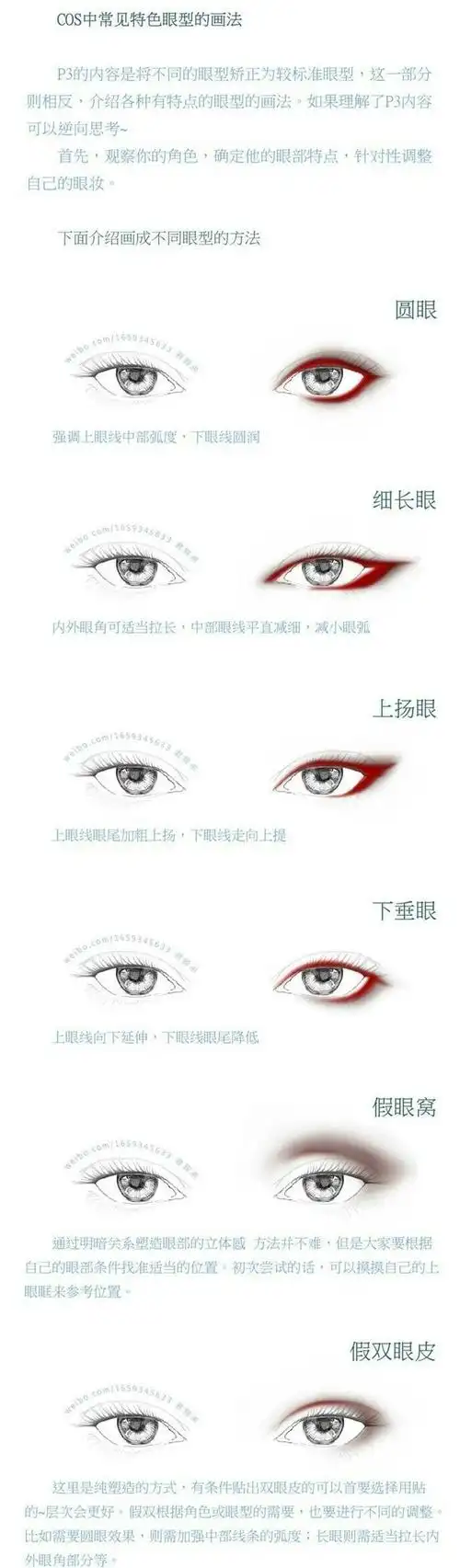 cos中常见的特色眼型画法