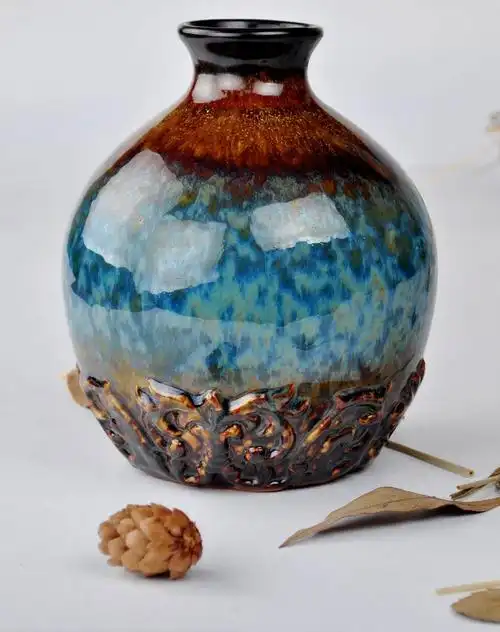 变色釉花瓶(蓝)