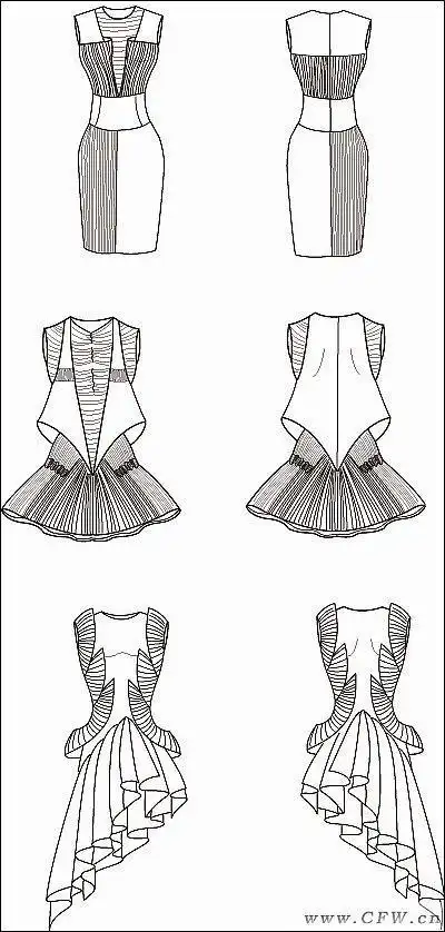 女孩套装衣服简笔画