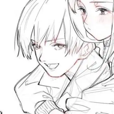 黑白动漫情侣头像心情不好的时候有你的存在