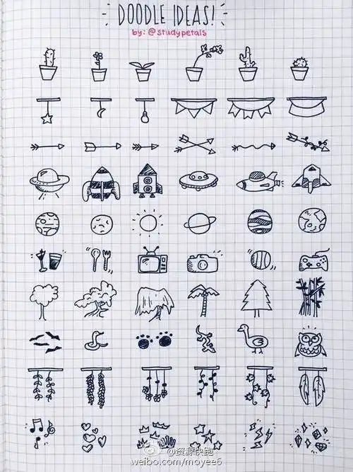 手帐简笔画小图案用来做手帐的必备品