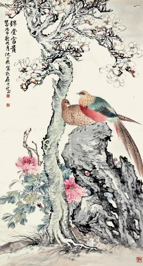 沈一斋花鸟画,生动传神,清雅明快