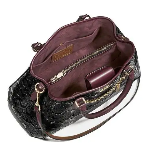 蔻驰coach女包新款浮雕c纹戴妃包手提斜挎包f55451