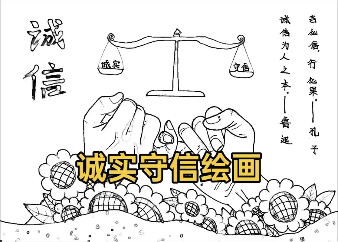 诚实守信绘画.#诚实守信绘画#诚实守信#诚实绘画#诚信