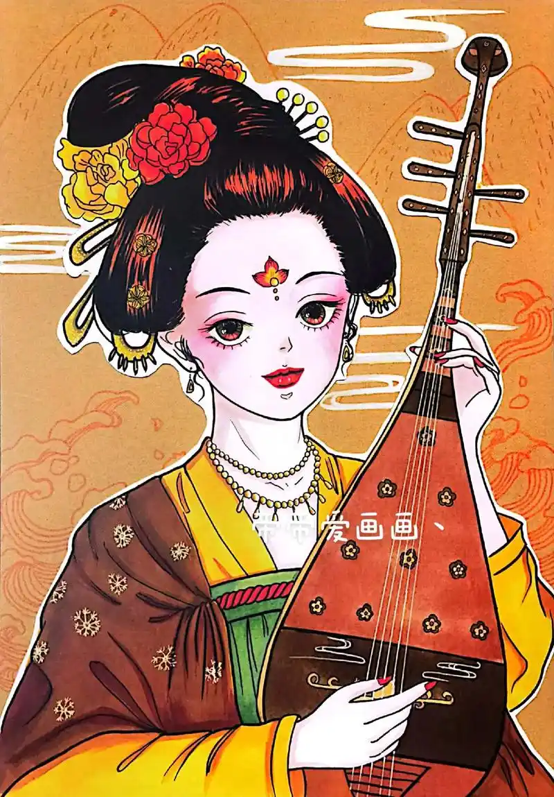 古风美少女.#儿童绘画作品 #绘画 #一起学画画 #动漫 # - 抖音