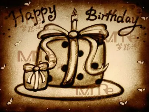 生日沙画梦路沙画,微信公众号:artdog666