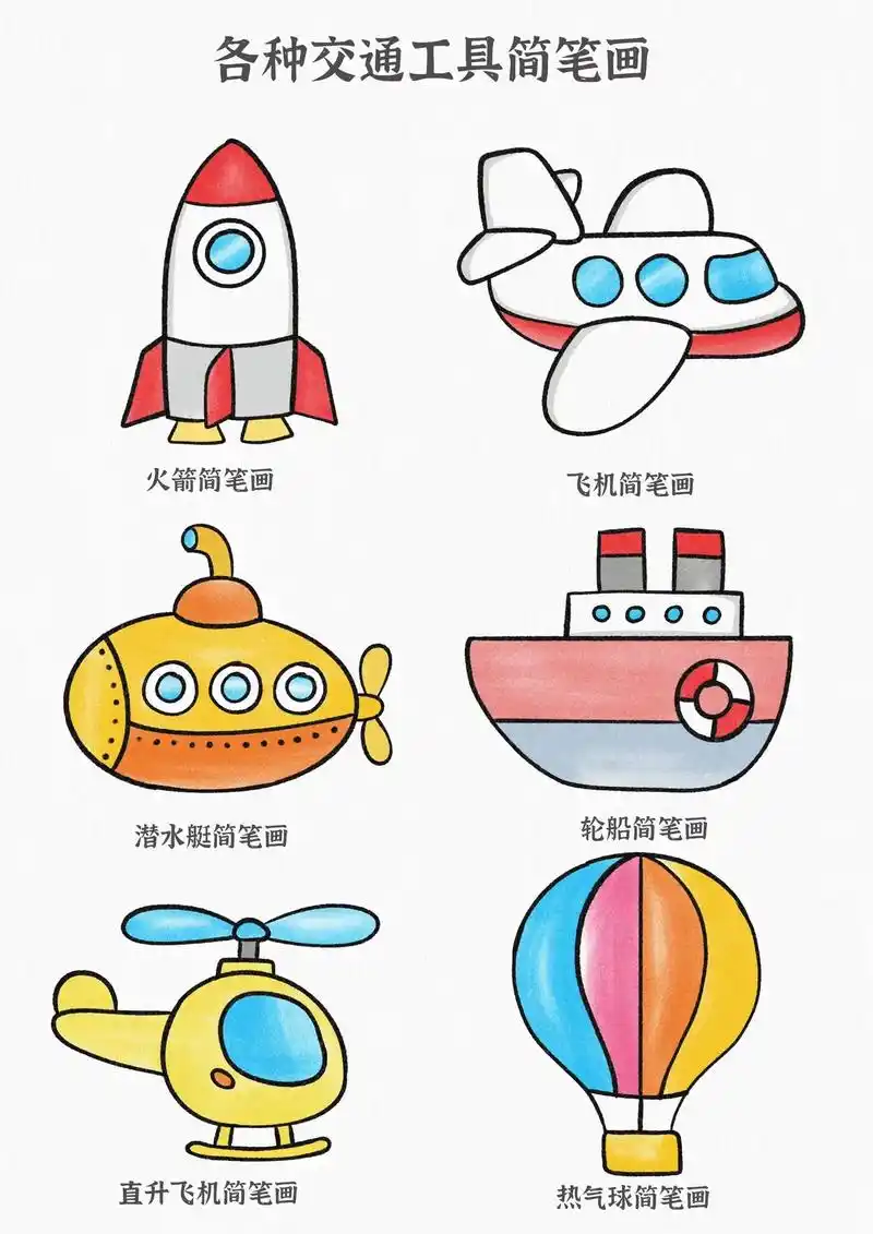 交通工具简笔画