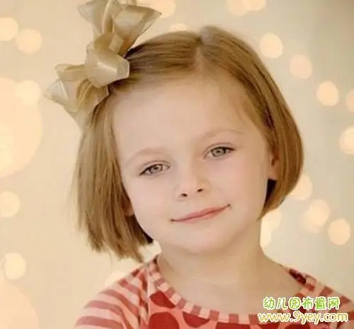 幼儿园女孩子清爽蘑菇头发型图片