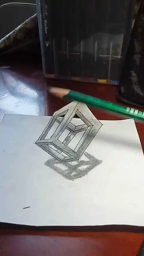 立体画正方体方框教程就在空间五岁小孩都能学会