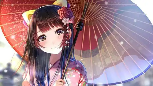 二次元动漫少女高清壁纸,迷人而可爱的女孩儿