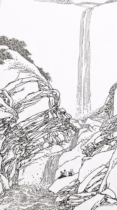 山水线描图