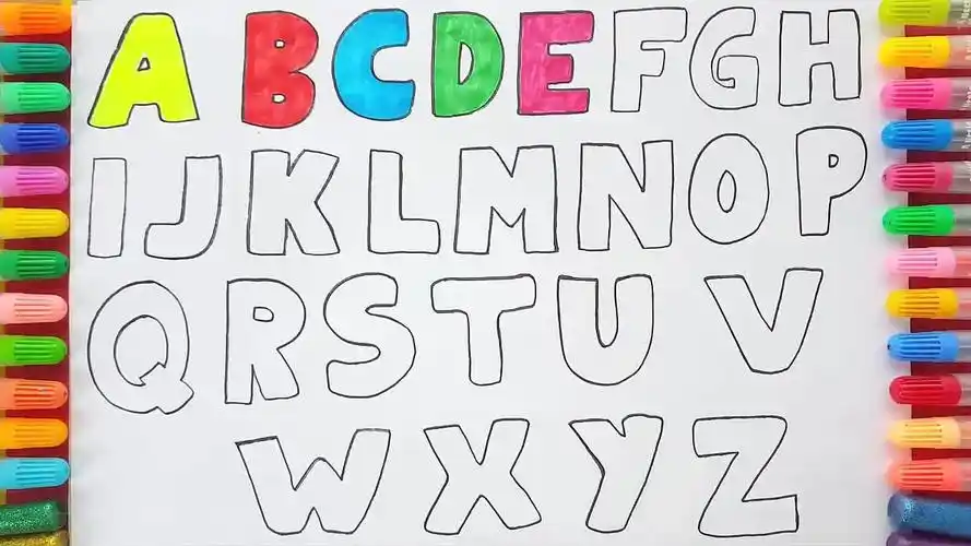 趣味儿童画画《彩色abc字母》