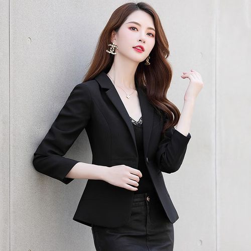 女装春秋时尚休闲修身气质小个子女士外套职业装小西装短款秋天开衫
