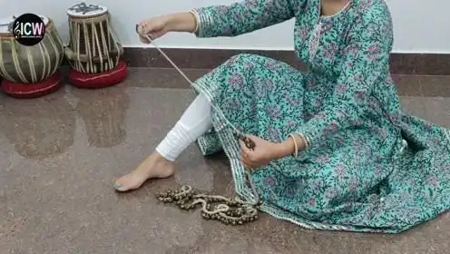 卡塔克舞学习 如何在脚踝上绑住ghungroo脚铃